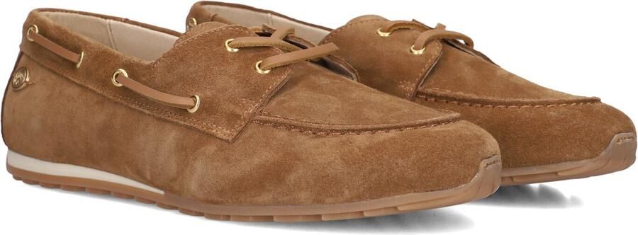 Fred de la Bretoniere Uta Mocca Mocassins Dames Instappers Bruin