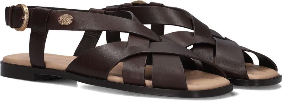 FRED DE LA BRETONIERE Sandalen met Hak Dames Gitel Cross Maat: 39 Materiaal: Leer Kleur: Bruin