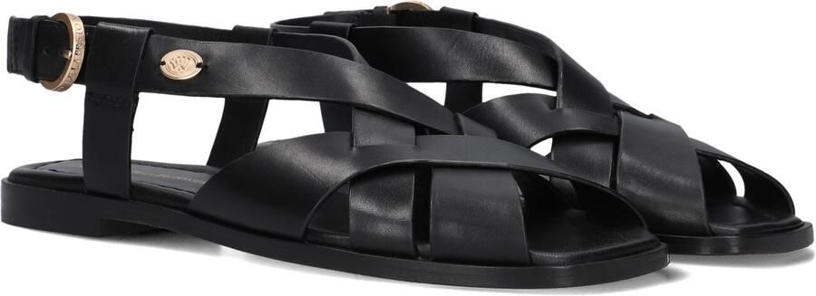 FRED DE LA BRETONIERE Sandalen met Hak Dames Gitel Cross Maat: 40 Materiaal: Leer Kleur: Zwart