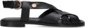 FRED DE LA BRETONIERE Sandalen met Hak Dames Gitel Cross Leer Zwart - Zwart