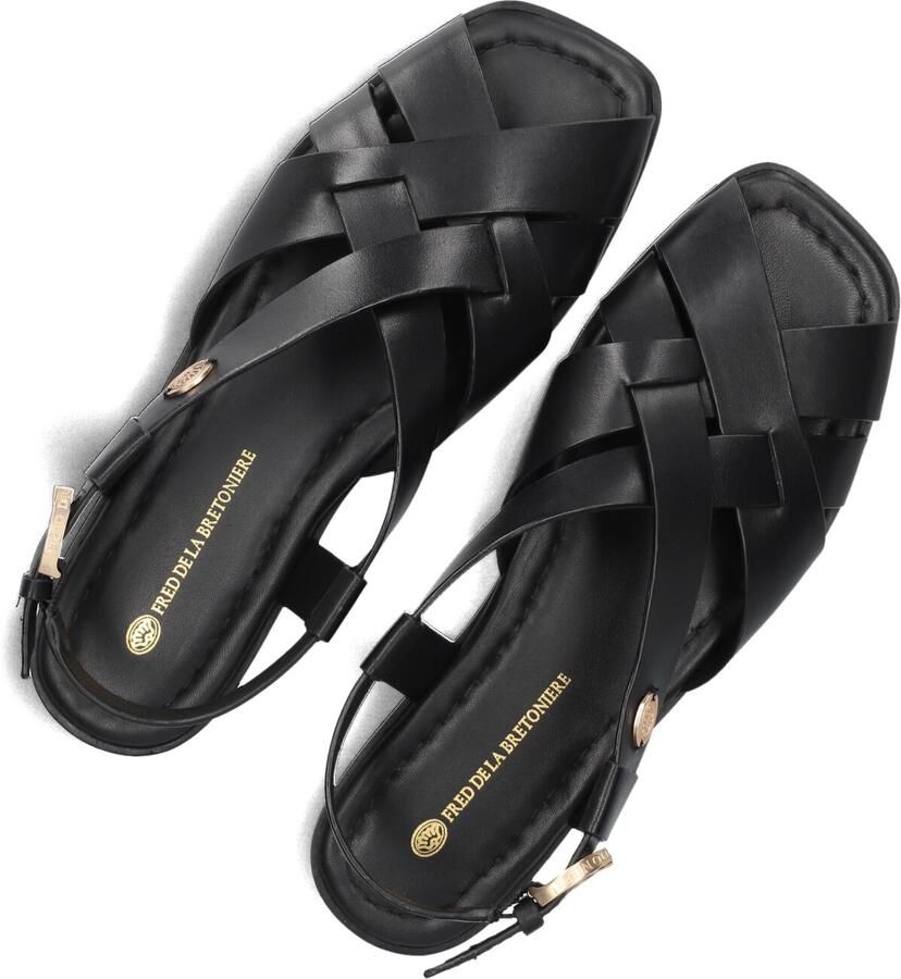 FRED DE LA BRETONIERE Sandalen met Hak Dames Gitel Cross Maat: 40 Materiaal: Leer Kleur: Zwart - Foto 2