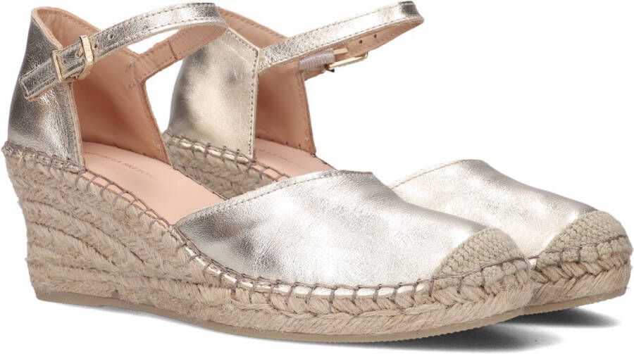 Fred de la Bretoniere Metallic Gouden Espadrilles met Sleehak Yellow Dames