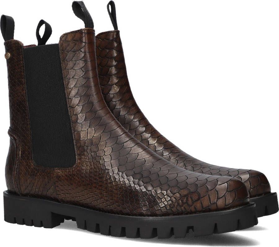 Fred de la Bretoniere Chelsea Boot Minou Brown Olivegloss Dames Laarzen