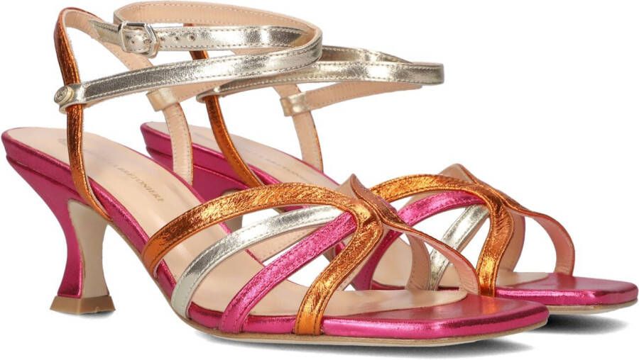 Fred de la Bretoniere Dames Sandalen Metallic Leren Bandjes Multicolor Dames