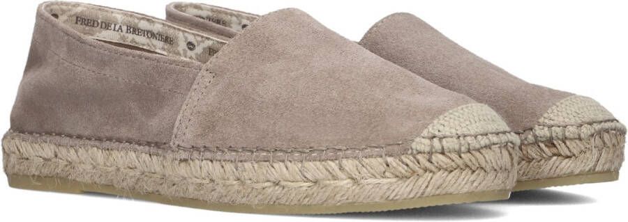 Fred de la Bretoniere Taupe Espadrilles met Geweven Detail Beige Dames