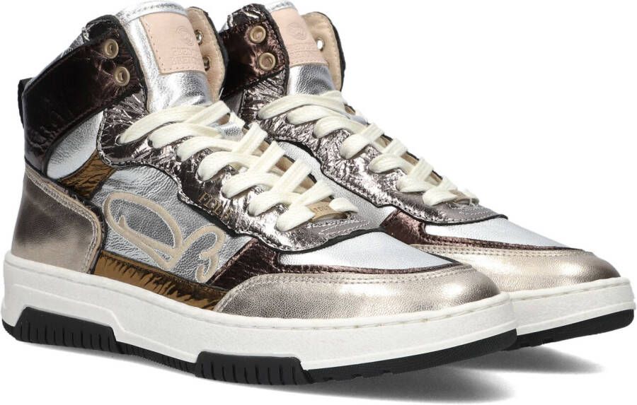 Fred de la Bretoniere Yara High Hoge sneakers Leren Sneaker Dames Zilver