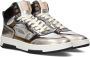 Fred de la Bretoniere Yara High Hoge sneakers Leren Sneaker Dames Zilver - Thumbnail 1