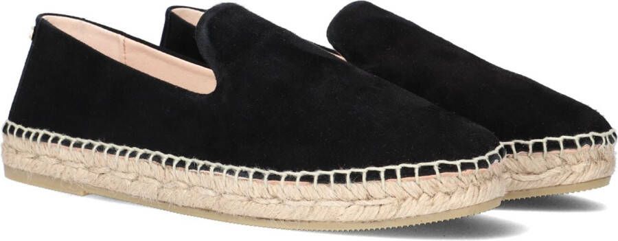 Fred de la Bretoniere Tijdloze Espadrilles van Suède met Jute Zool Black Dames