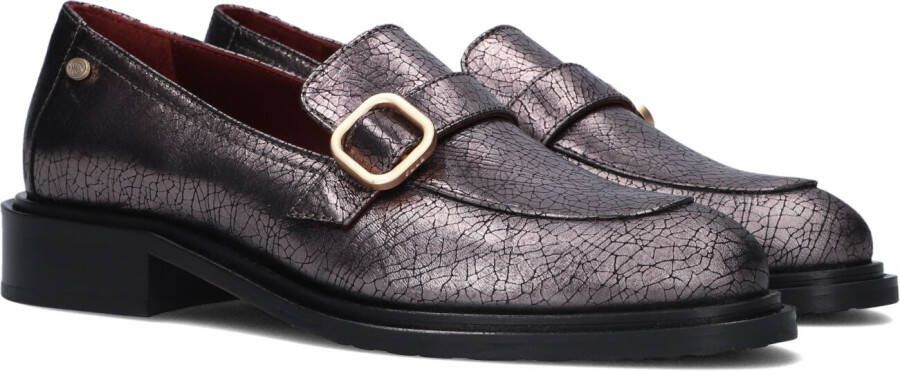 Fred de la Bretoniere Zwarte Leren Loafers Ilay Gesp Black Dames