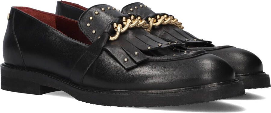 Fred de la Bretoniere Paris Loafer Zwart Leer Franje Black Dames