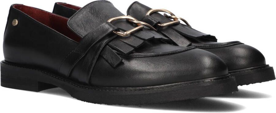 Fred de la Bretoniere Paris Loafer Zwart Leer Franje Black Dames