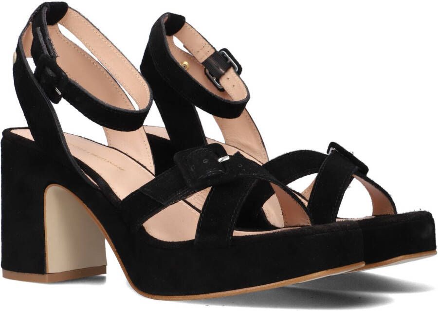 Fred de la Bretoniere Zwarte Suède Kruisband Sandalen Black Dames