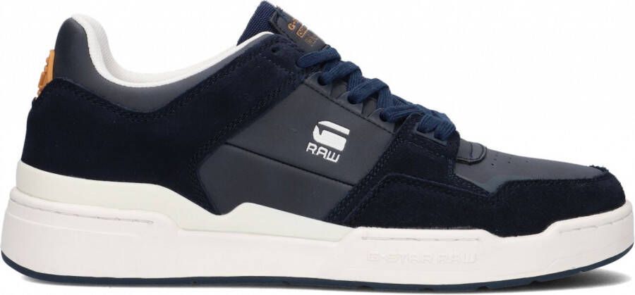 G-Star Leren Lage Sneaker met Contrasterende Logo's Blauw Heren