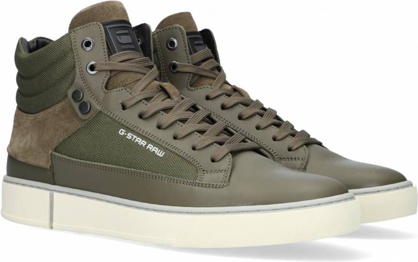 G-Star G Star Raw Ravond Mid Bsc Dnm M Hoge sneakers Leren Sneaker Heren Groen