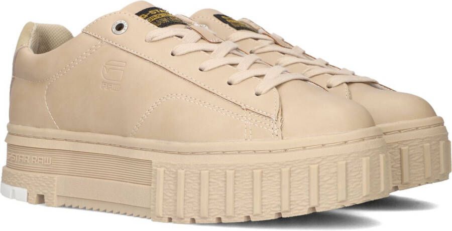 G-Star Modieuze PU Leren Sneaker met Rubberen Plateauzool Beige Dames