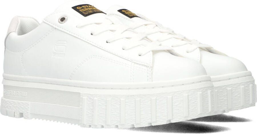 G-Star Modieuze PU Leren Sneaker met Rubberen Plateauzool White Dames