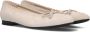 Gabor Beige Suède Ballerina's met Textielstrik Beige Dames - Thumbnail 1