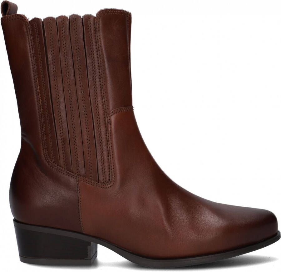 Gabor 673 Enkellaarsjes Enkelboots met rits Dames Cognac