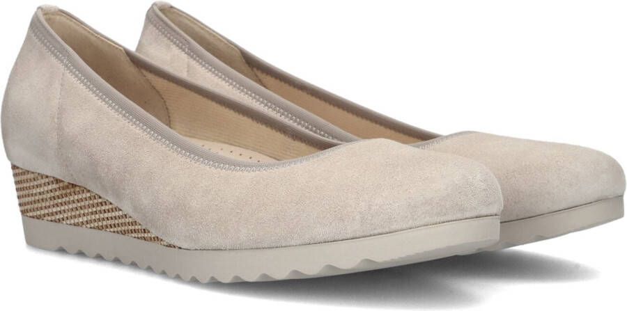 Gabor Beige Suède Comfort Sleehak Instappers Beige Dames