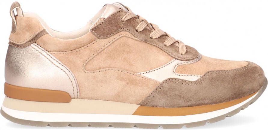 Gabor Beige Lage Sneakers met Gouden Accenten Beige Dames