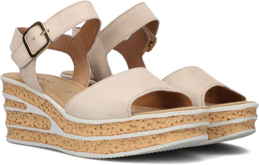 Gabor Comfortabele Beige Sandalen met Suède Band Beige Dames