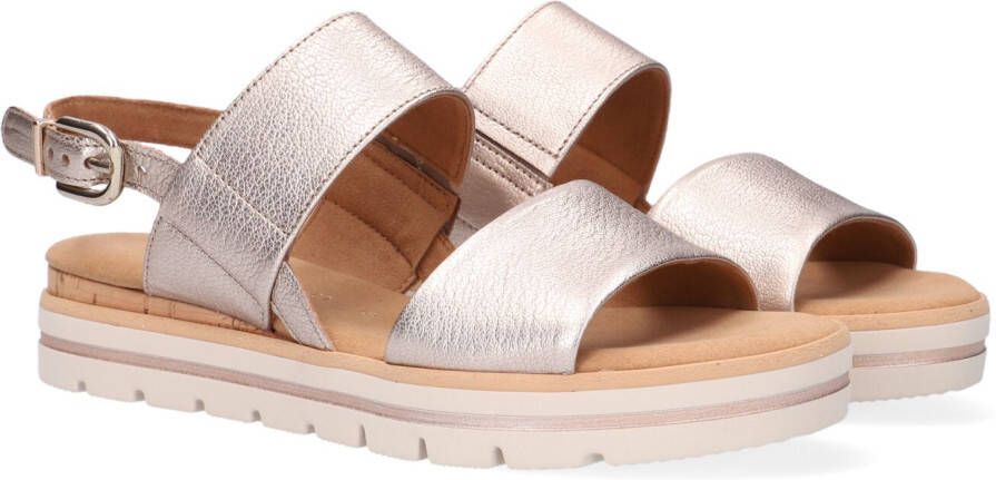 Gabor Comfortabele Metallic Sandalen met Elastische Band Beige Dames