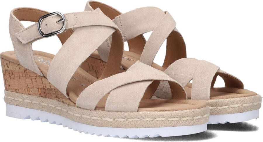 Bruin Tinten 832 Sandalen Met Sleehak Dames Beige