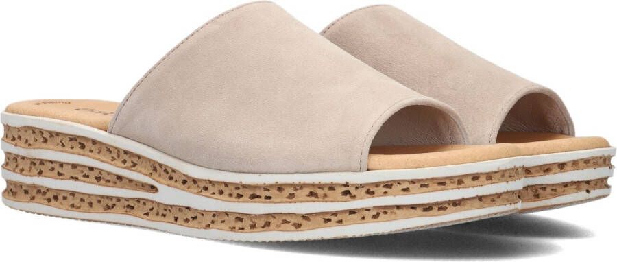 Gabor Beige Slipper met Kurkzool Beige Dames