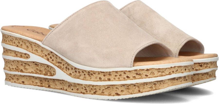 GABOR Slippers Dames 650.1 Maat: 39 Materiaal: Suède Kleur: Beige