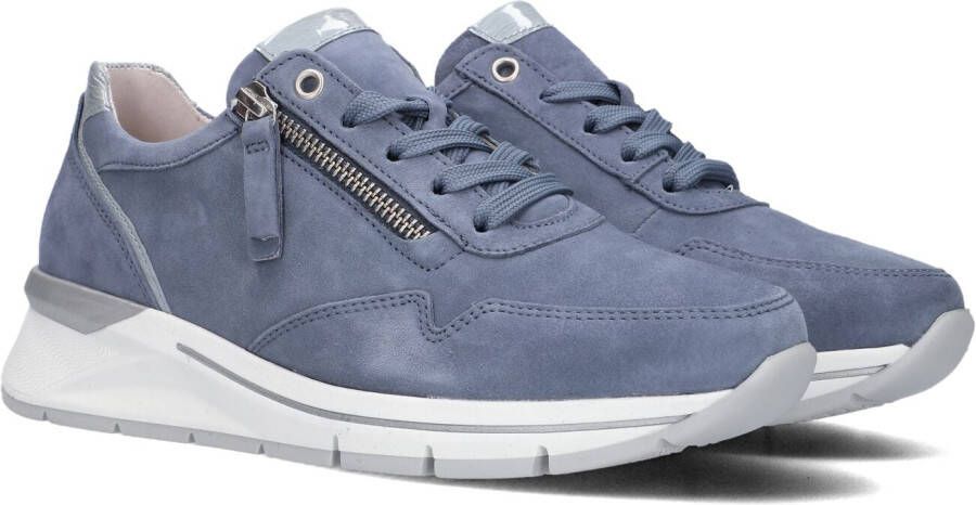 Gabor Blauwe Suède Lage Sneaker Comfort Collectie Blue Dames