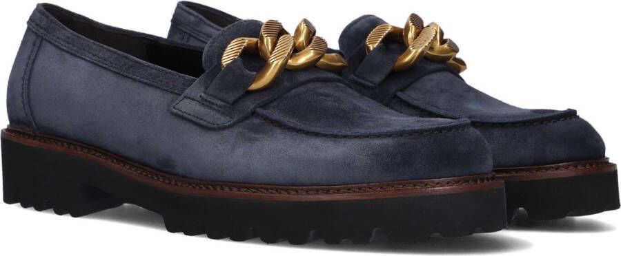 Gabor Klassieke Loafers met Gouden Kettingdetail Blue Dames