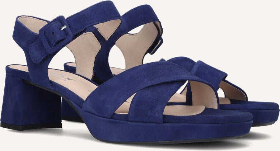 Gabor Blauwe Suède Sandalen met Kruisbandjes