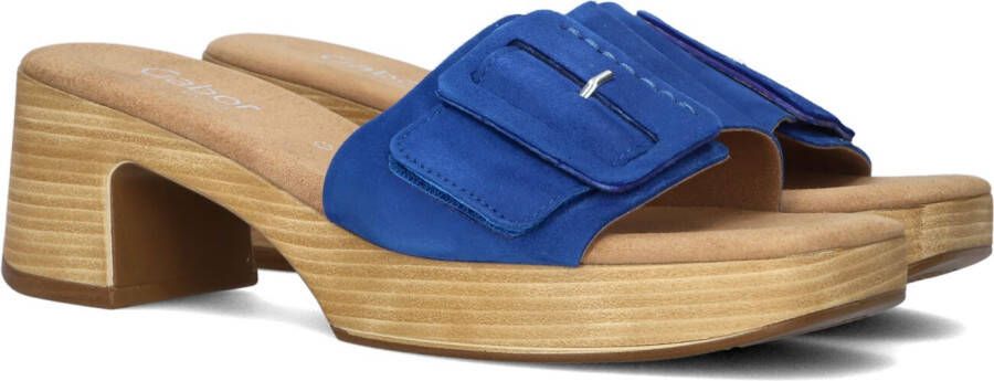 GABOR Slippers Dames 722 1 Maat: 36 Materiaal: Suède Kleur: Blauw