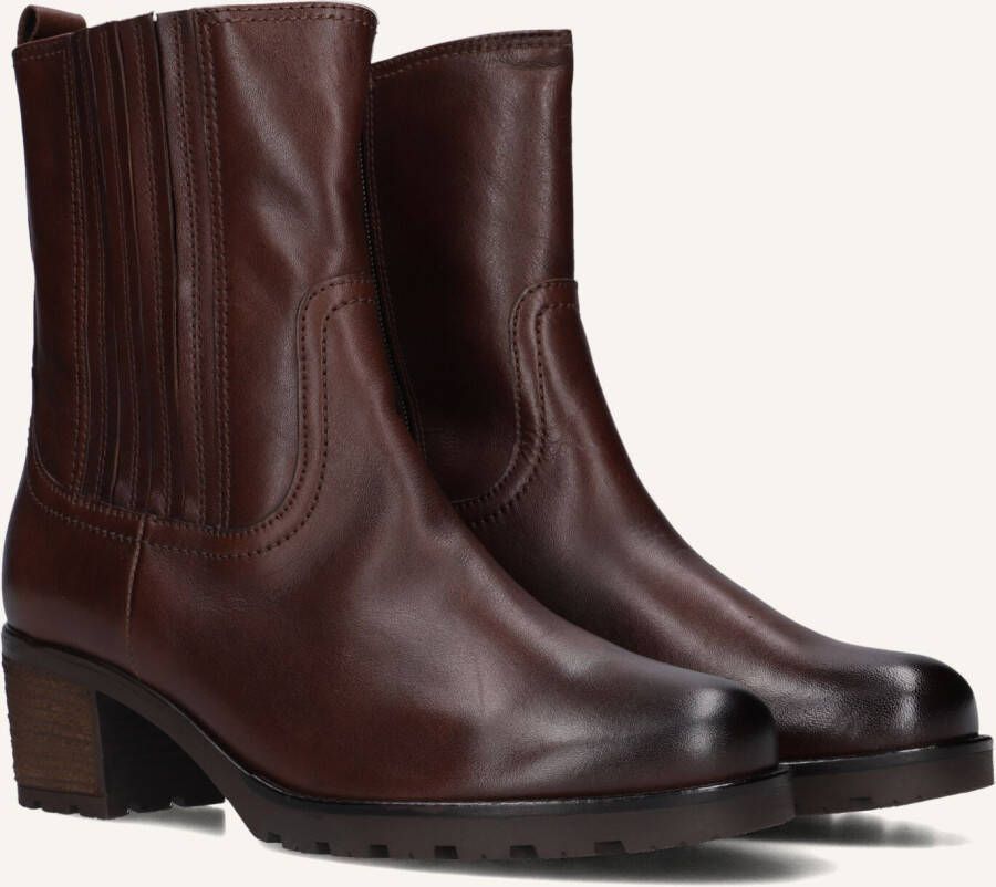 GABOR Enkelboots Dames 801.4 Maat: 42 Materiaal: Leer Kleur: Cognac