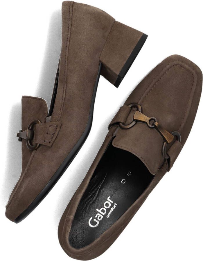 GABOR Loafers Dames 121 Maat: 41 Materiaal: Suède Kleur: Taupe