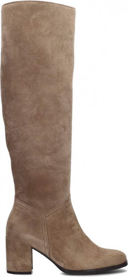 Gabor 95.629.14 Beige Lange velours laarzen smalle leest