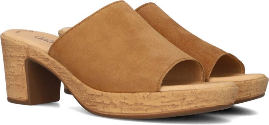 GABOR Muiltjes Dames 760 Maat: 37 5 Materiaal: Suède Kleur: Cognac