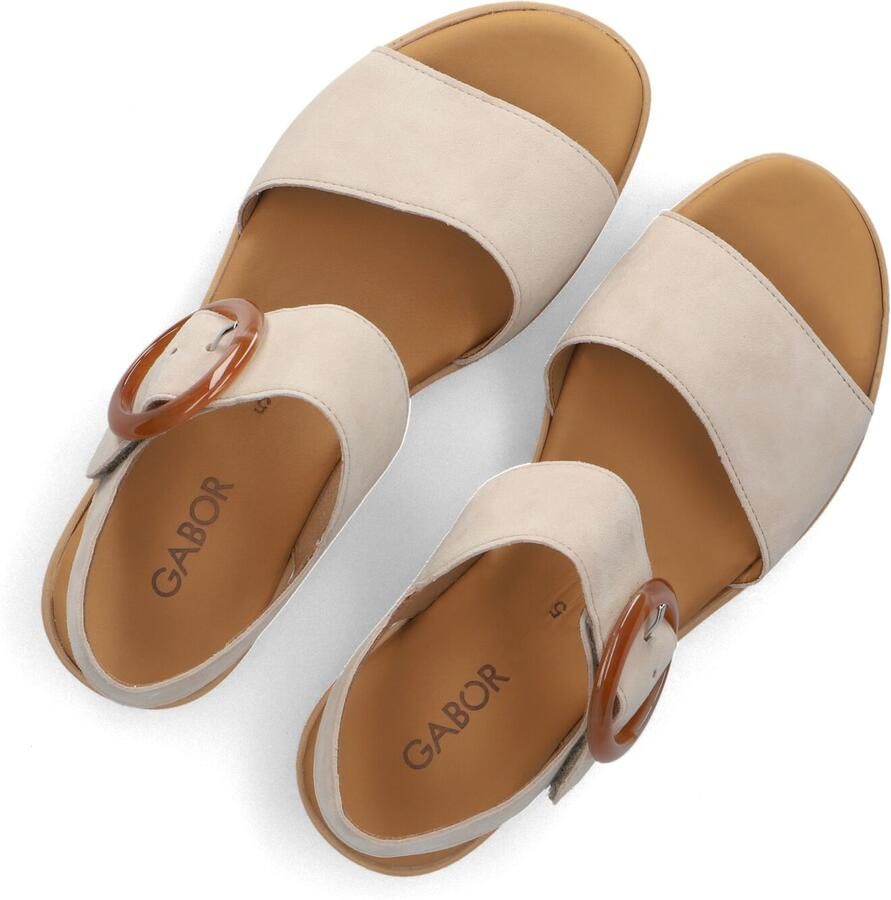 Gabor Dames Sandalen met hak 550 Beige Suède Plateauzool - Foto 2