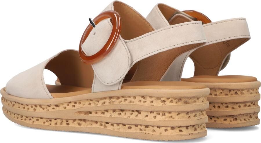 Gabor Dames Sandalen met hak 550 Beige Suède Plateauzool - Foto 4