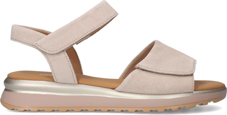 Gabor Dames Sandalen met hak 840.1 Beige Suède Plateauzool - Foto 4