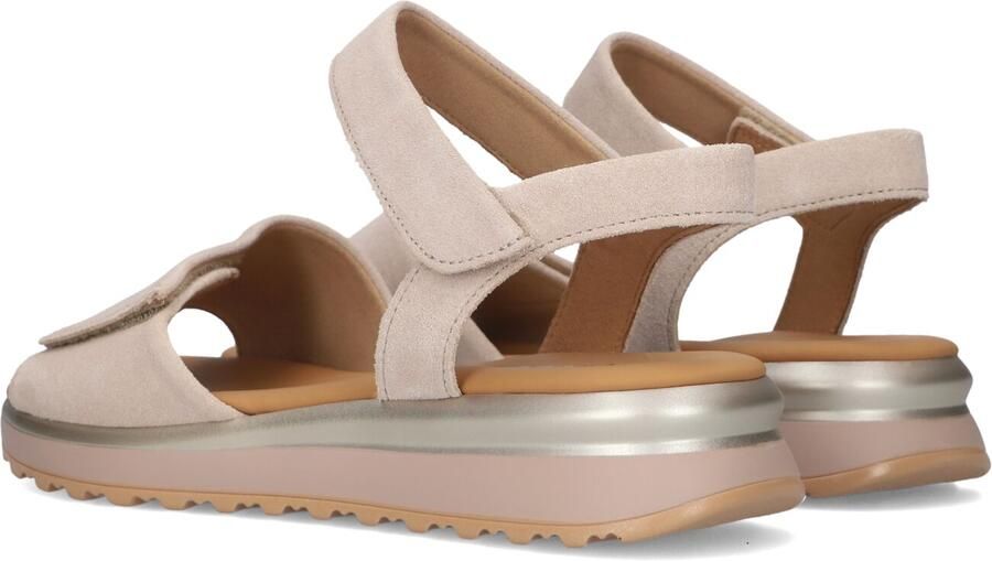 Gabor Dames Sandalen met hak 840.1 Beige Suède Plateauzool - Foto 3