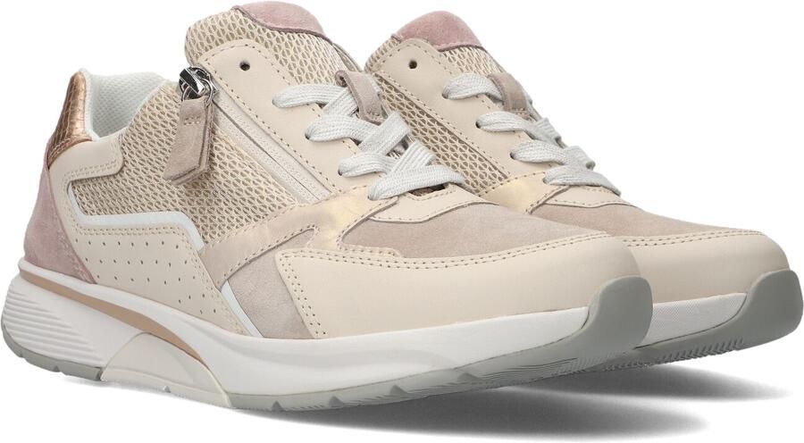 Gabor 86.878.33 Rolling Soft Sneakers beige Leer en Suede Dames Breed Beige