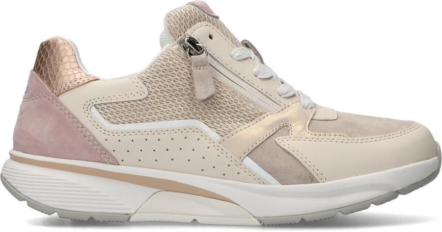 Gabor 86.878.33 Rolling Soft Sneakers beige Leer en Suede Dames Breed Beige