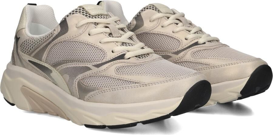 Gabor 86.936.39 Rolling Soft Sneakers Beige Leer en Mesh Dames Breed Beige
