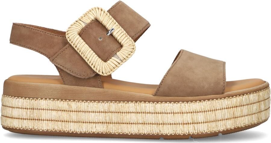 Gabor Dames Sandalen met hak 562 Taupe Suède Plateauzool - Foto 4