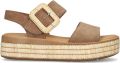 Gabor Dames Sandalen met hak 562 Taupe Suède Plateauzool - Bruin