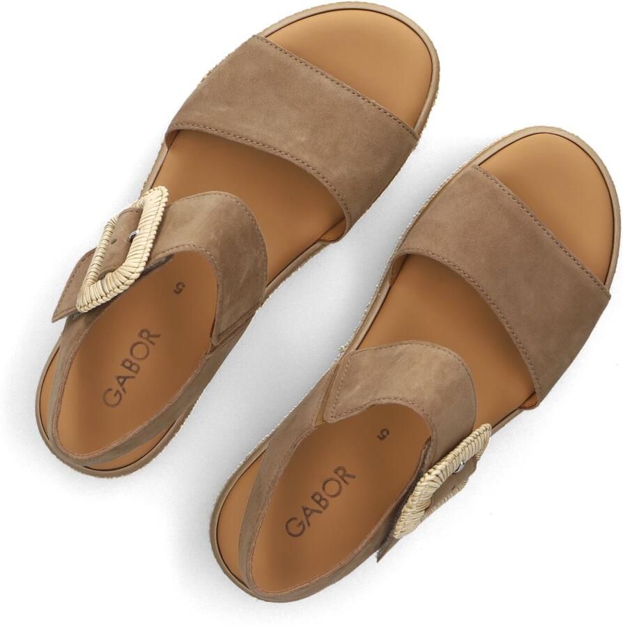 Gabor Dames Sandalen met hak 562 Taupe Suède Plateauzool - Foto 2