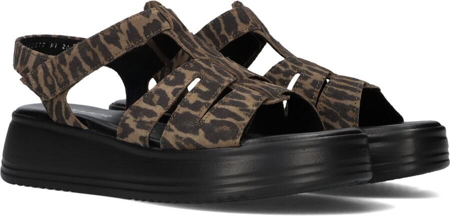 Gabor Dames Sandalen met hak 742 Bruin Suède Plateauzool