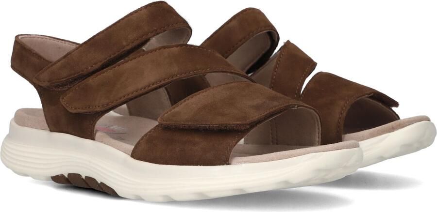 Gabor Dames Sandalen met hak 813.1 Bruin Suède Plateauzool