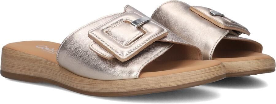 GABOR Slippers Dames 731.3 Maat: 39 Materiaal: Leer Kleur: Goudkleurig